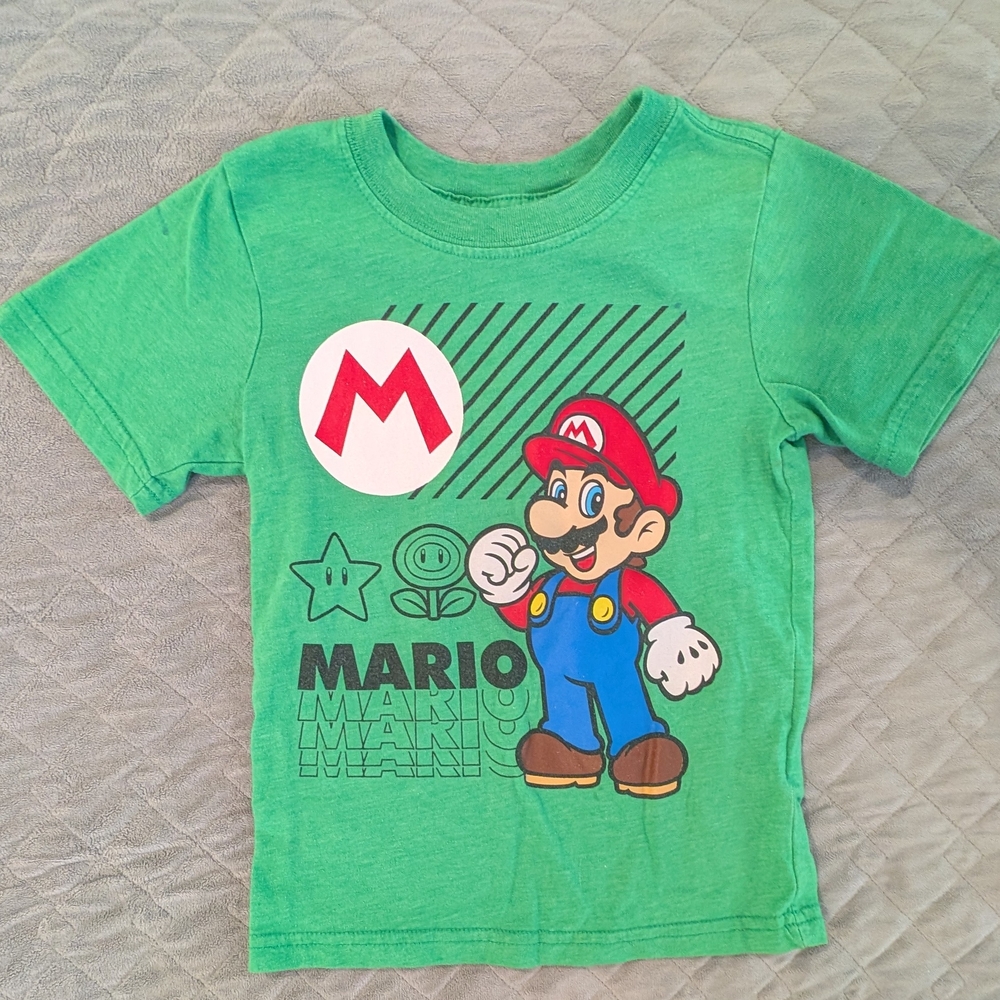 Super Mario Bros 4T Green Mario Kids T-Shirt